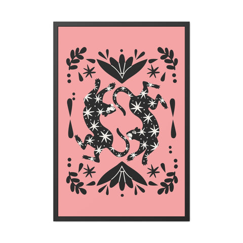 Mirror 1 - Whimsical Framed Poster - Starry Cat Design for Home Décor