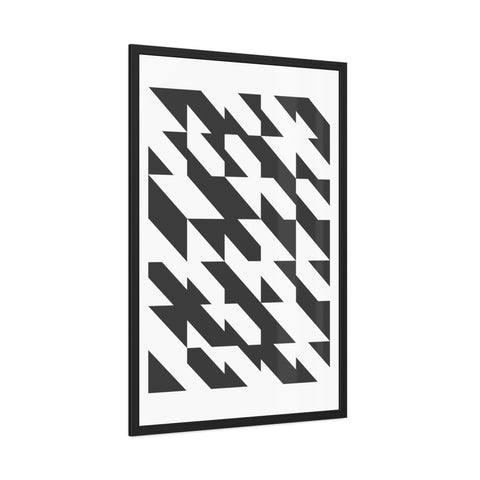 Gridline 1 - Modern Geometric Framed Poster - Monochrome Wall Art for Home Décor