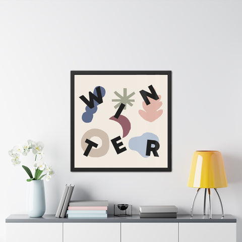 Seasons - Modern Winter Framed Poster - Minimalist Home Decor