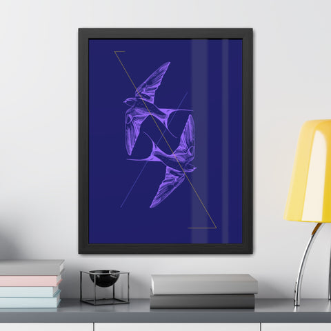 Wings 2 - Elegant Framed Bird Poster Art - Modern Decor for Nature Lovers