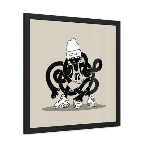Basketballin' 1 - Trendy Urban Art Print - Modern Framed Poster with Playful Character