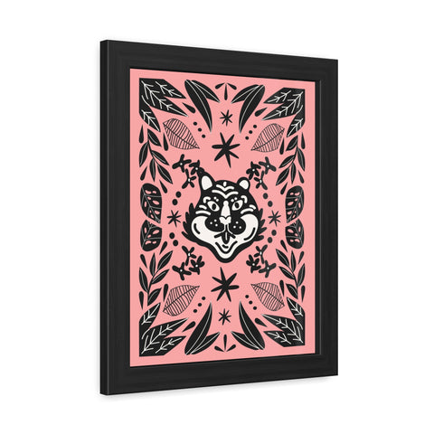 Mirror 3 - Whimsical Wolf Framed Poster - Playful Nature-Inspired Wall Art