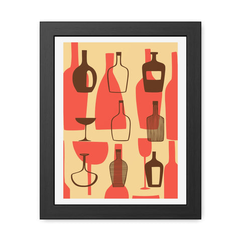 Wine Country 2 - Artistic Framed Poster – Abstract Bottle Design for Home Decor