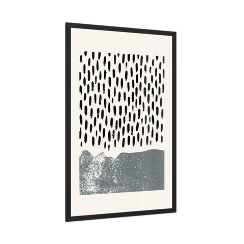 Ink Block 2 - Modern Minimalist Framed Poster - Black and White Abstract Art for Home Décor