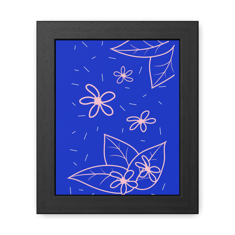 When life gives you lemons 3 - Blue Floral Framed Poster - Modern Botanical Art for Home Decor