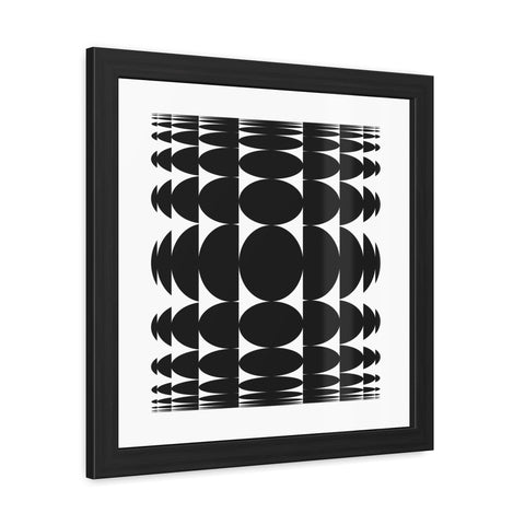 Stark 3 - Modern Geometric Framed Poster - Black & White Abstract Wall Art