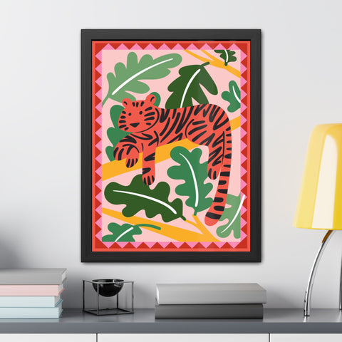 Amazon 1 - Tropical Tiger Framed Poster - Colorful Wall Art for Jungle Lovers
