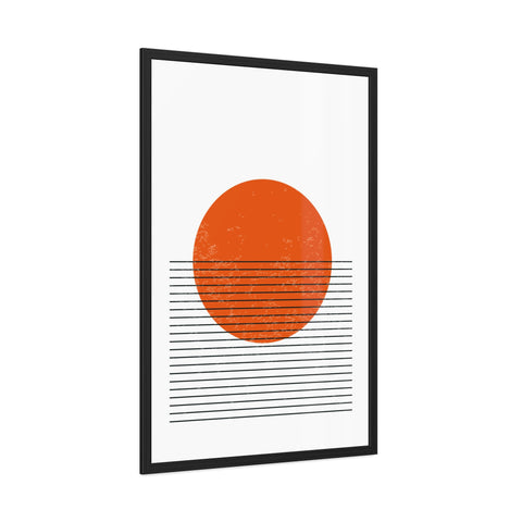 Ink Stamp 3 - Minimalist Sunset Framed Poster - Modern Home Decor Art
