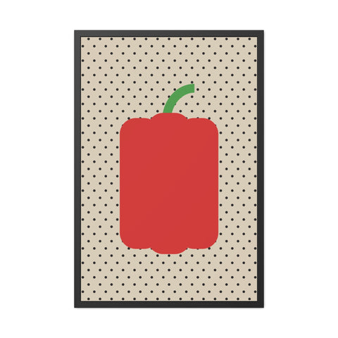 Gamba 1 - Modern Pepper Framed Poster - Minimalist Kitchen Decor