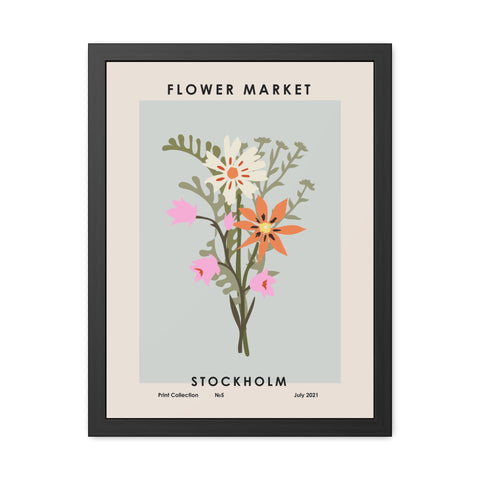 Flower Market - Stockholm - Botanical Framed Poster - Flower Market Stockholm Art Print