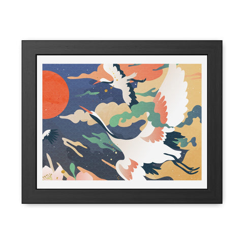 Pelican 2 - Elegant Crane Framed Poster - Serene Wall Art for Nature Lovers
