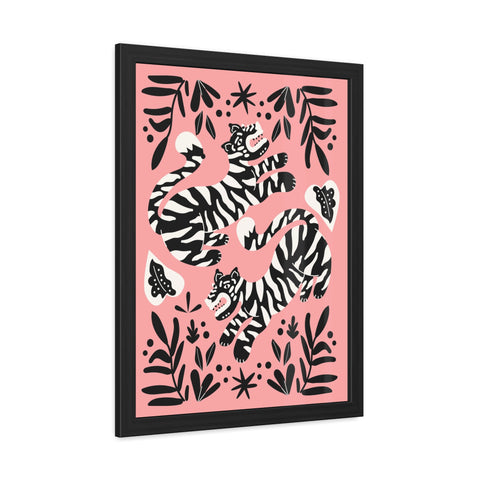 Mirror 4 - Playful Tiger Framed Poster Art for Animal Lovers - Vibrant Wall Decor