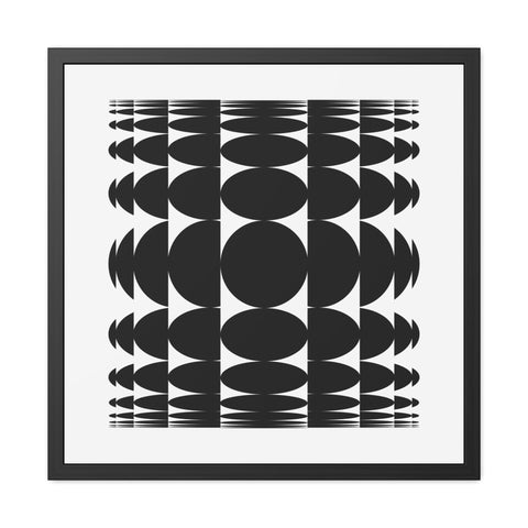 Stark 3 - Modern Geometric Framed Poster - Black & White Abstract Wall Art