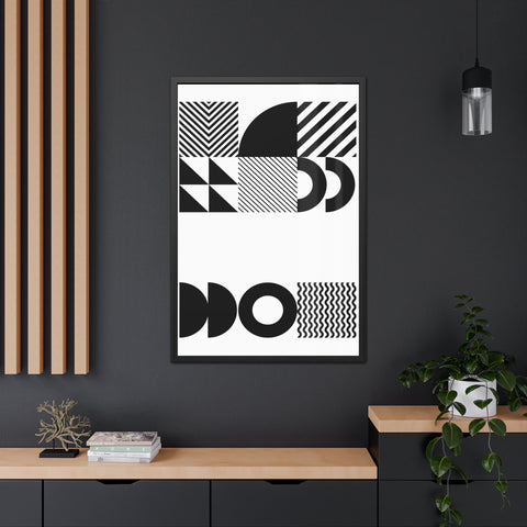 Modern Geometric Framed Posters - Minimalist Black & White Wall Art