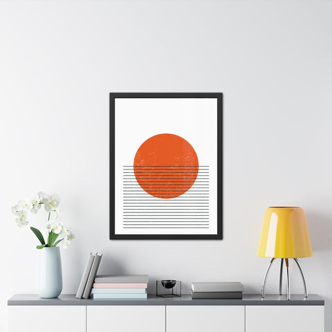 Ink Stamp 3 - Minimalist Sunset Framed Poster - Modern Home Decor Art
