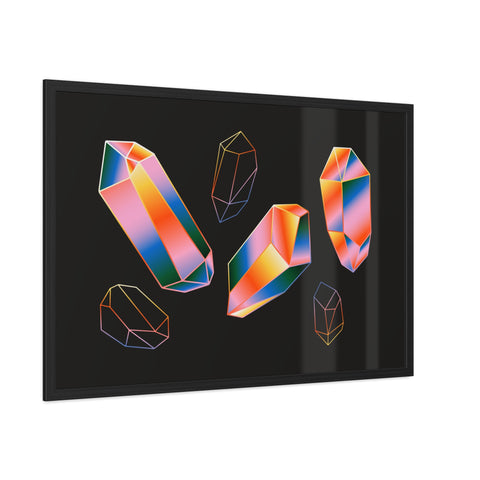 Gems - Modern Geometric Crystal Framed Poster - Stylish Wall Art for Home Decor