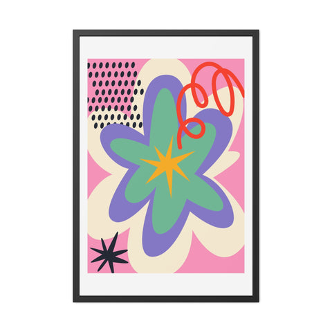 Kurian 6 - Vibrant Floral Framed Poster - Colorful Wall Art for Home Decor
