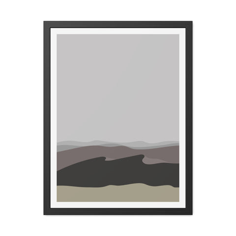Desert Sun 2 - Modern Landscape Framed Poster - Wall Art for Home Decor - Neutral Tones