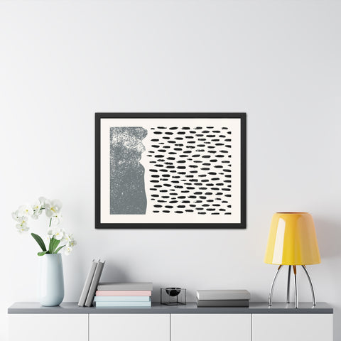 Ink Stamp 6 - Modern Abstract Framed Poster - Minimalist Wall Art for Home Decor
