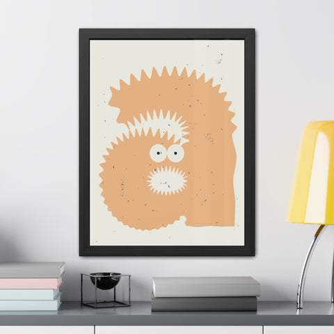 Lettermon - a monster - Quirky Framed Monster Poster - Playful Wall Art for Kids' Rooms