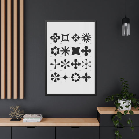 Gridlock 1 - Modern Geometric Framed Poster Art - Stylish Decor for Home and Office