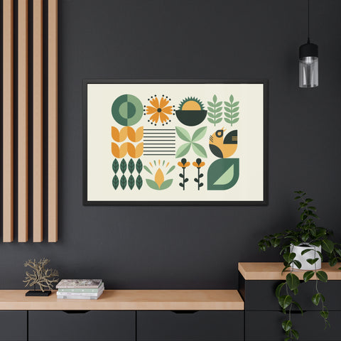 Farmhouse 1 - Botanical Framed Poster Art - Modern Home Decor for Nature Lovers