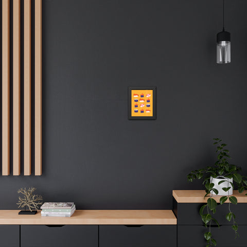 Whimsical Sushi Framed Poster - Colorful Japanese Cuisine Art