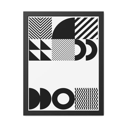 Modern Geometric Framed Posters - Minimalist Black & White Wall Art