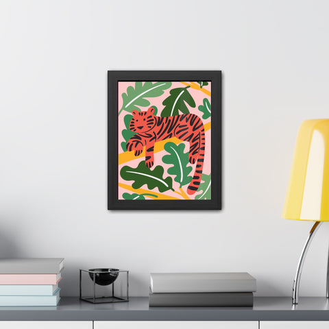 Amazon 1 - Tropical Tiger Framed Poster - Colorful Wall Art for Jungle Lovers