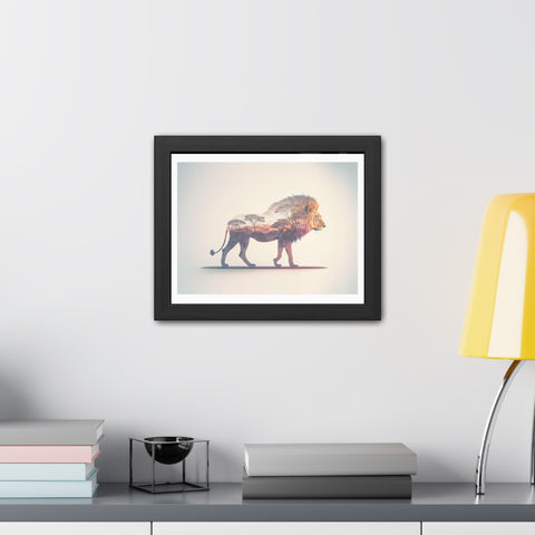 Lionscape - Majestic Lion Framed Poster - Wildlife Art for Home Decor