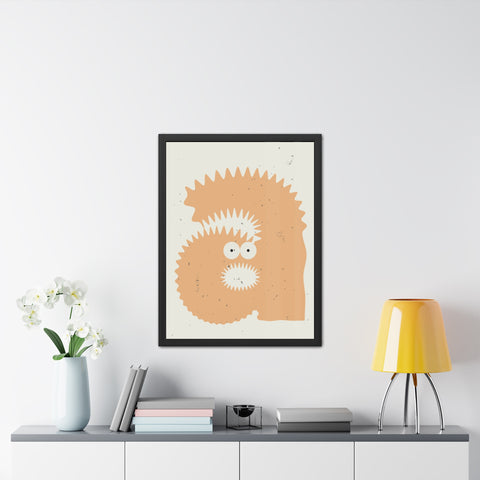 Lettermon - a monster - Quirky Framed Monster Poster - Playful Wall Art for Kids' Rooms