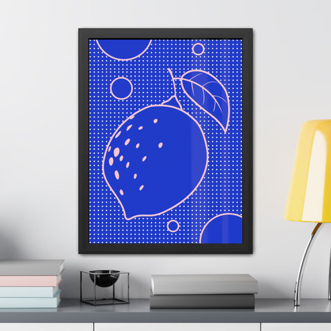When life gives you lemons 5 - Blue Lemon Framed Poster - Modern Wall Art for Kitchen Decor