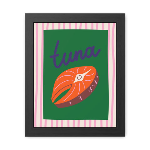 Whimsical Tuna Framed Poster - Fun Kitchen Decor for Seafood Lovers