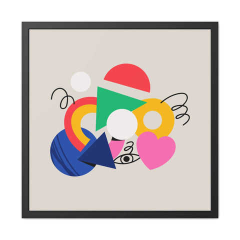 Cluster 1 - Vibrant Abstract Framed Poster - Modern Geometric Wall Art for Home Decor