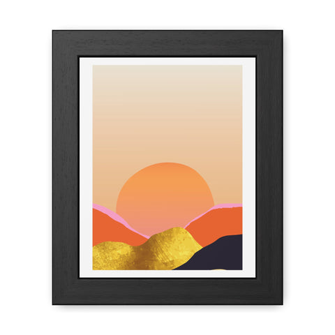 South 3 - Warm Sunset Framed Poster - Modern Home Décor for Nature Lovers