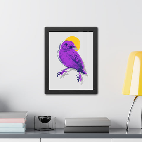 Wings 3 - Purple Bird Framed Poster - Modern Home Décor