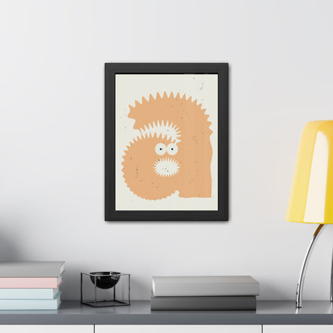 Lettermon - a monster - Quirky Framed Monster Poster - Playful Wall Art for Kids' Rooms