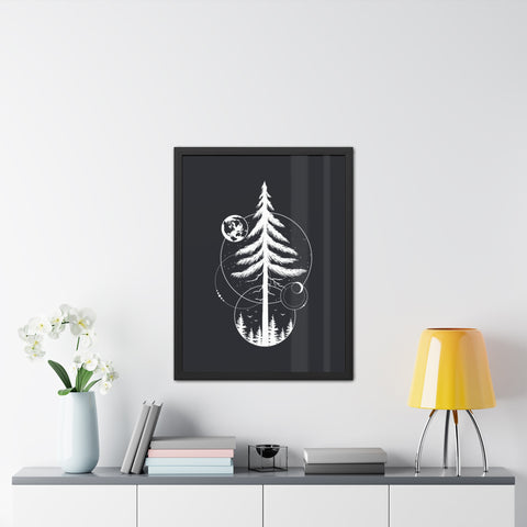 Treecraft 1 - Nature-Inspired Framed Poster - Cosmic Pine Tree Wall Art