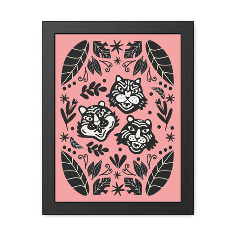 Mirror 5 - Playful Jungle Themed Framed Posters - Tiger and Leopard Artwork for Kids' Rooms