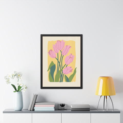 Flowers 3 - Blossoming Tulips Framed Poster - Modern Floral Wall Art