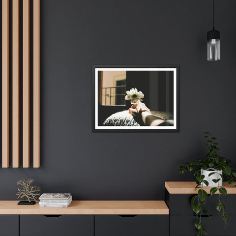 Hold Me - Elegant Framed Flower Art Poster - Serenity and Warmth for Home Decor
