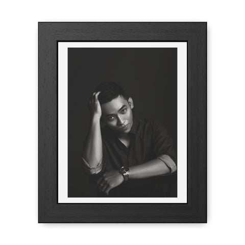Male Portrait 2 - Modern Black Framed Poster - Stylish Wall Art for Home Decor