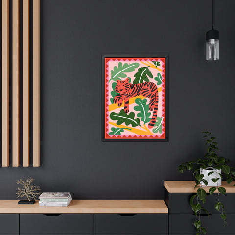 Amazon 1 - Tropical Tiger Framed Poster - Colorful Wall Art for Jungle Lovers