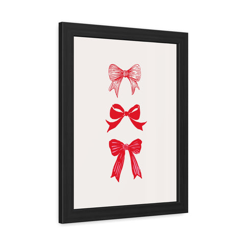 With a bow 3 - Charming Red Bow Framed Poster - Perfect Holiday Decor