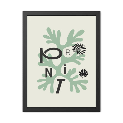 Just a Print - Modern Botanical Framed Poster – Stylish Home Decor with ‘PRINT’ Design