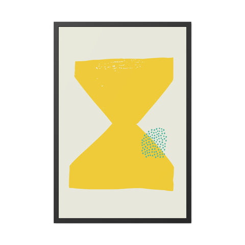 Jonathan 3 - Modern Framed Poster - Yellow Hourglass Art for Home Decor