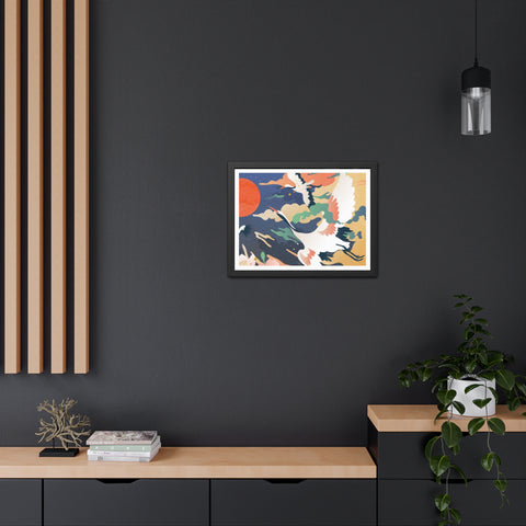 Pelican 2 - Elegant Crane Framed Poster - Serene Wall Art for Nature Lovers
