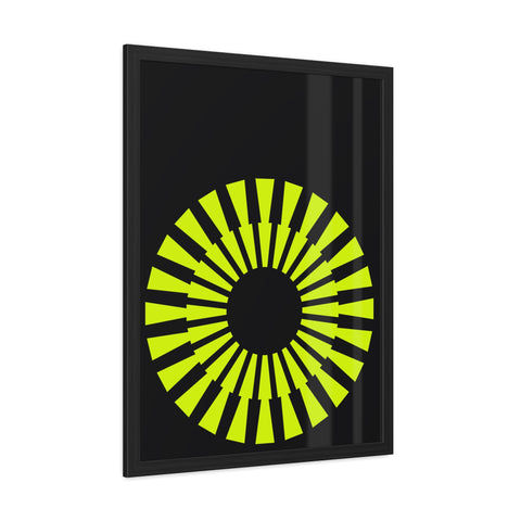 Modernica 2 - Modern Geometric Framed Poster - Bright Yellow Circle Art for Contemporary Spaces