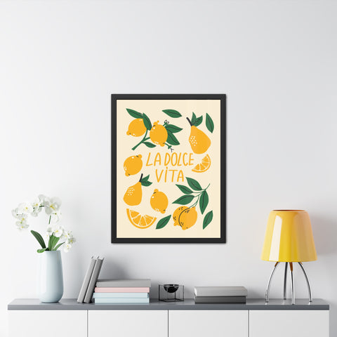 La Dolce Vita Lemon Framed Poster – Bright and Cheerful Wall Art for Home Decor