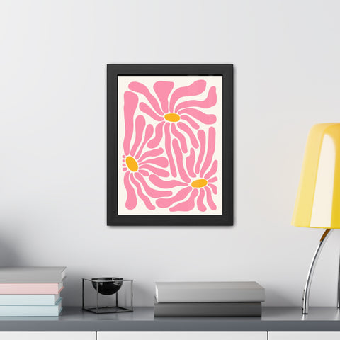 Natural Formation 7 - Botanical Framed Poster - Vibrant Pink Floral Art for Home Decor